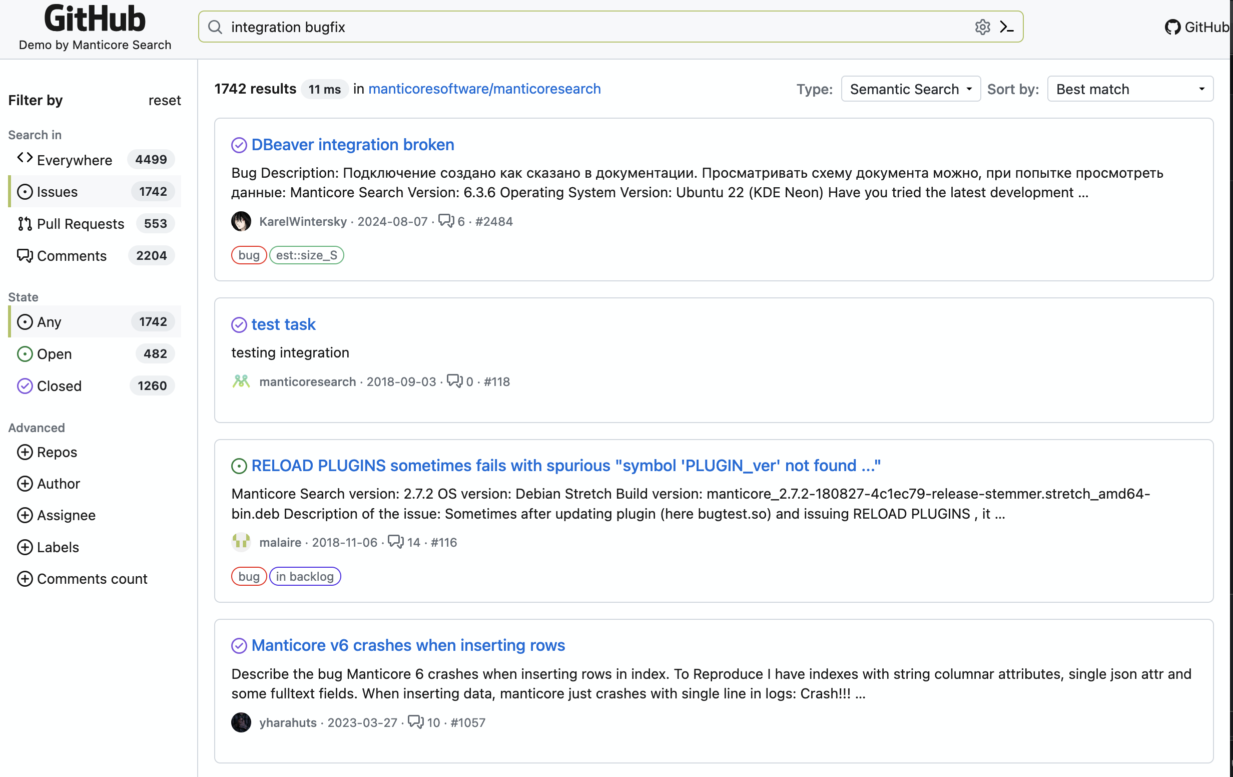 Github demo