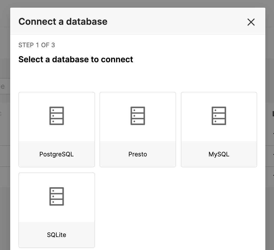 Select database connector