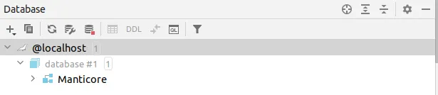 Database after source configuration