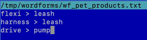 Wordforms file with added string
