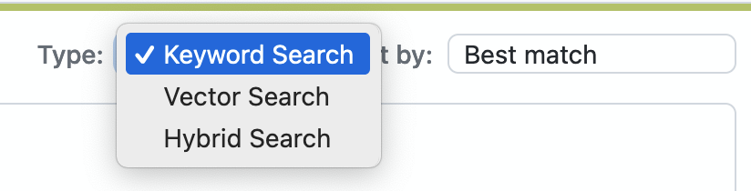 Search type selector