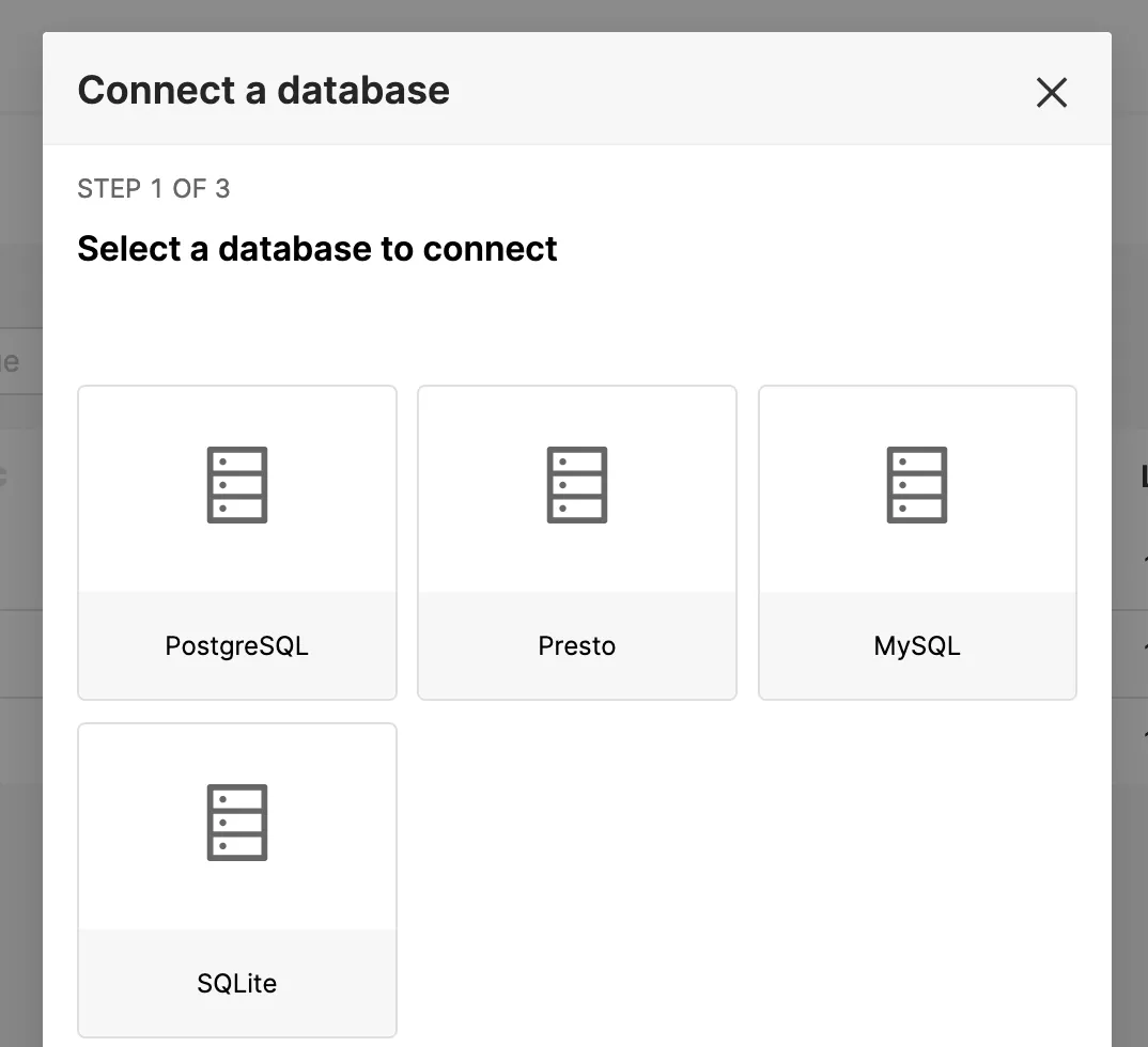 Select database connector