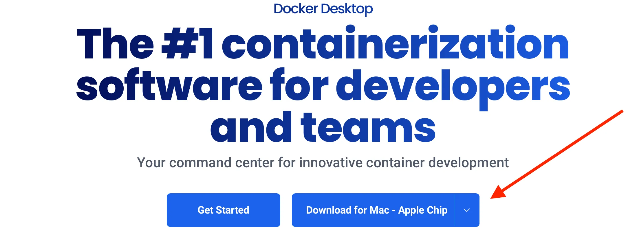 Docker Desktop download page