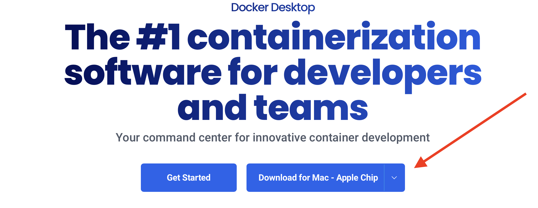 Docker Desktop download page